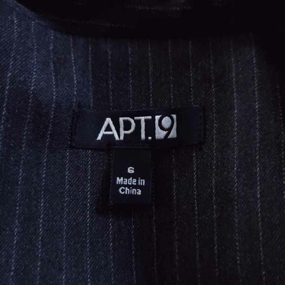 Apt. 9 Blazer Stripe Gray Women Size 6 One Button Career Jacket Blazer Lined - Picture 9 of 10